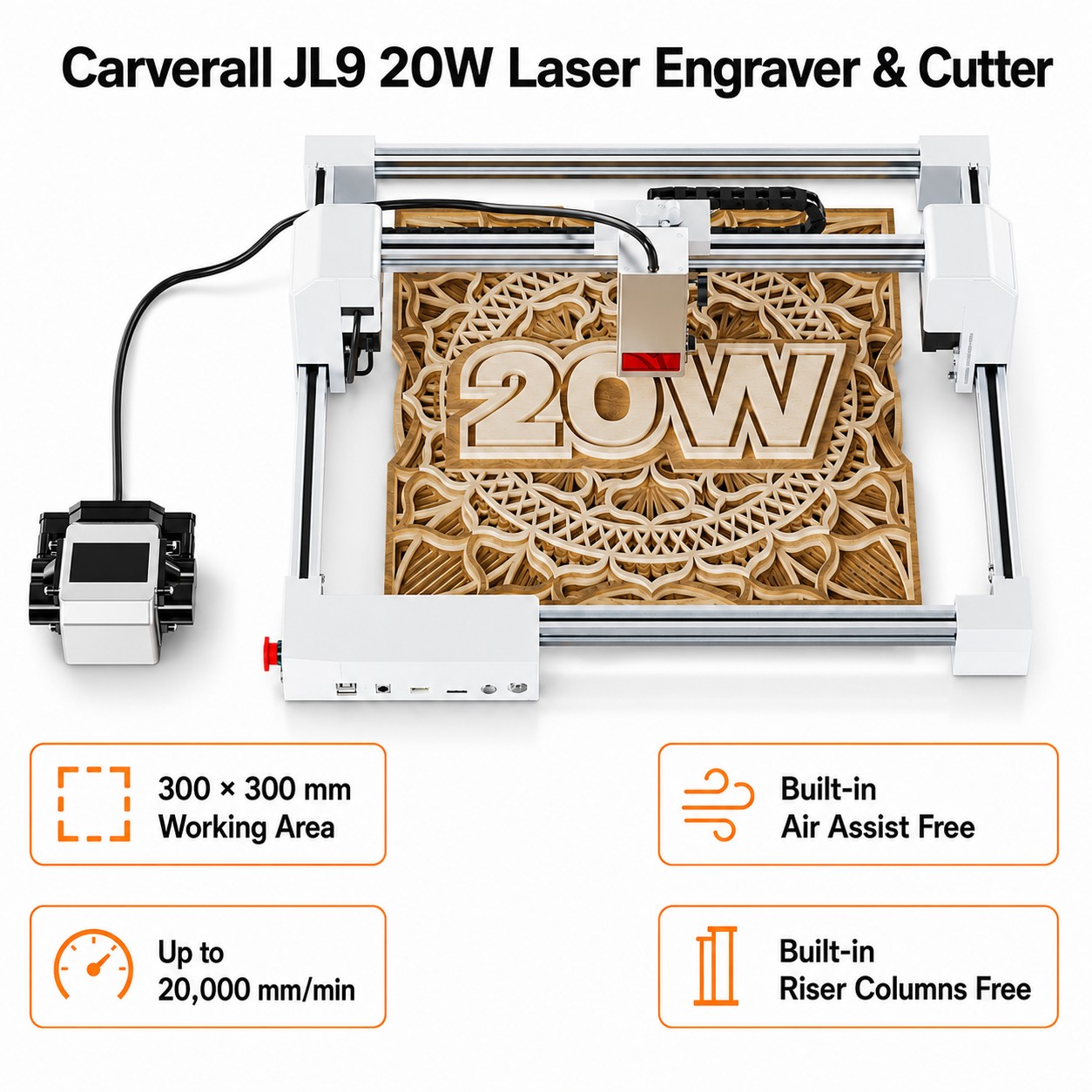Carverall JL9 20W Laser Engrav - огляд і ціна Industrial Laser Tool