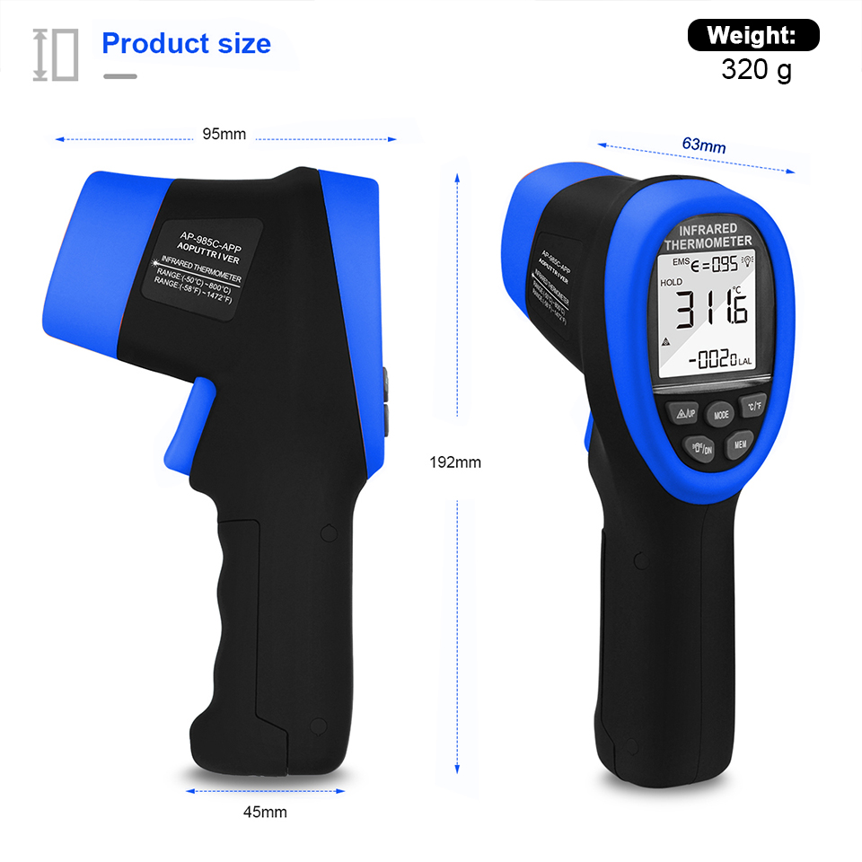Infrared Thermometer, Digital  - огляд і ціна Industrial Laser Measuring Device